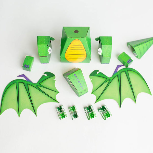CUBLES Dragon | Build Your Own 3D Product Figures | A Sturdy No Glue No Scissors Activity