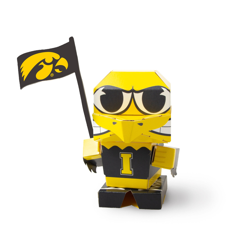 CUBLES U of Iowa Herky 3D Paperboard Constructable | Build-Your-Own, Ages 6 and Up 100% Recyclable