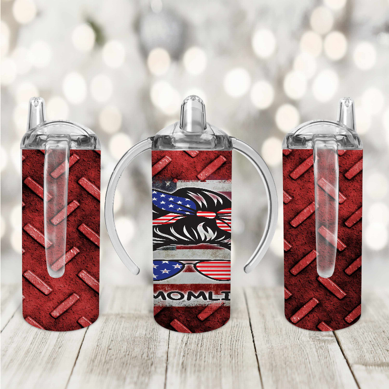 Momlife/Sunglasses/Usa Flag Kid Sippy Cup