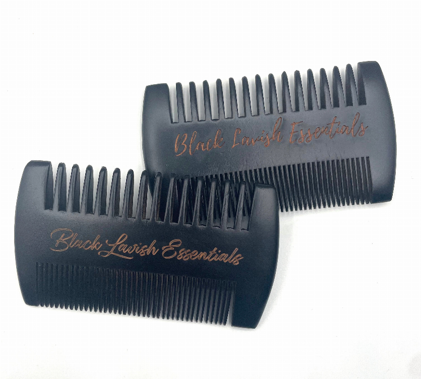 2-in-1 Wooden Beard Comb | Anti-Breakage for Full Beards | Engraved Peachwood