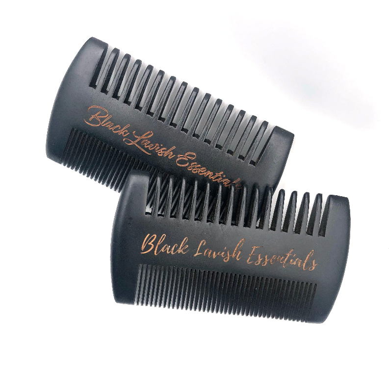 2-in-1 Wooden Beard Comb | Anti-Breakage for Full Beards | Engraved Peachwood