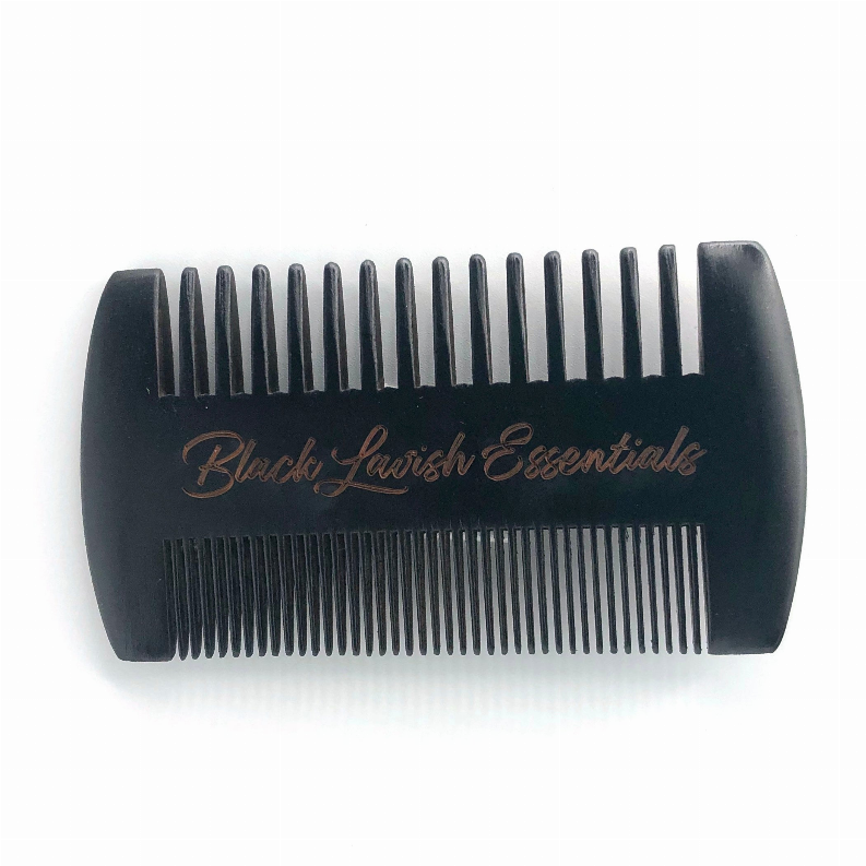 2-in-1 Wooden Beard Comb | Anti-Breakage for Full Beards | Engraved Peachwood