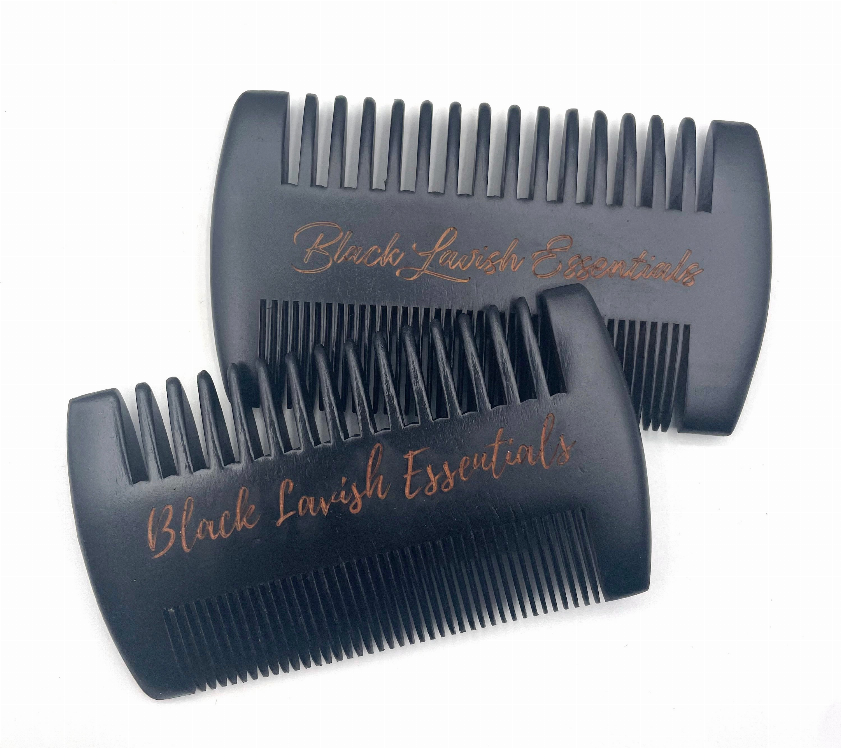 2-in-1 Wooden Beard Comb | Anti-Breakage for Full Beards | Engraved Peachwood