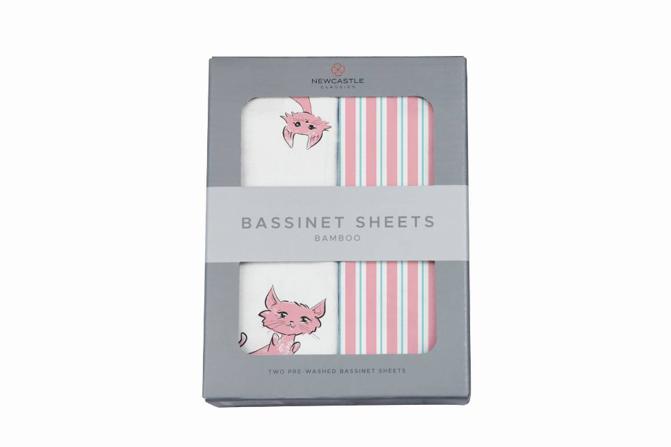 Playful Kitty & Candy Stripe Changing Pad Cover/Bassinet