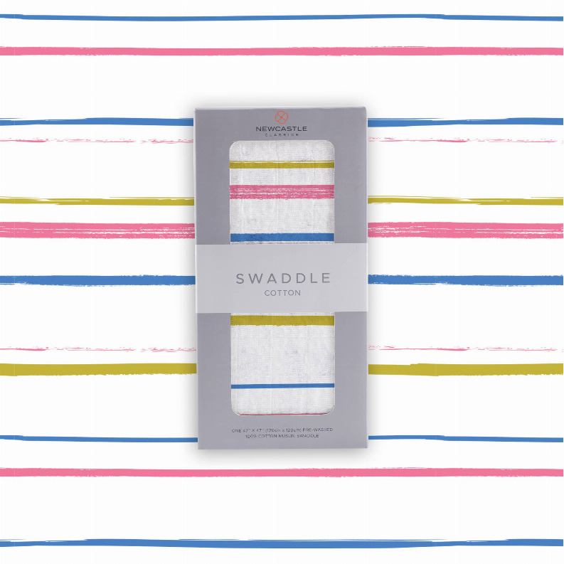 Watercolor Stripe Cotton Swaddle
