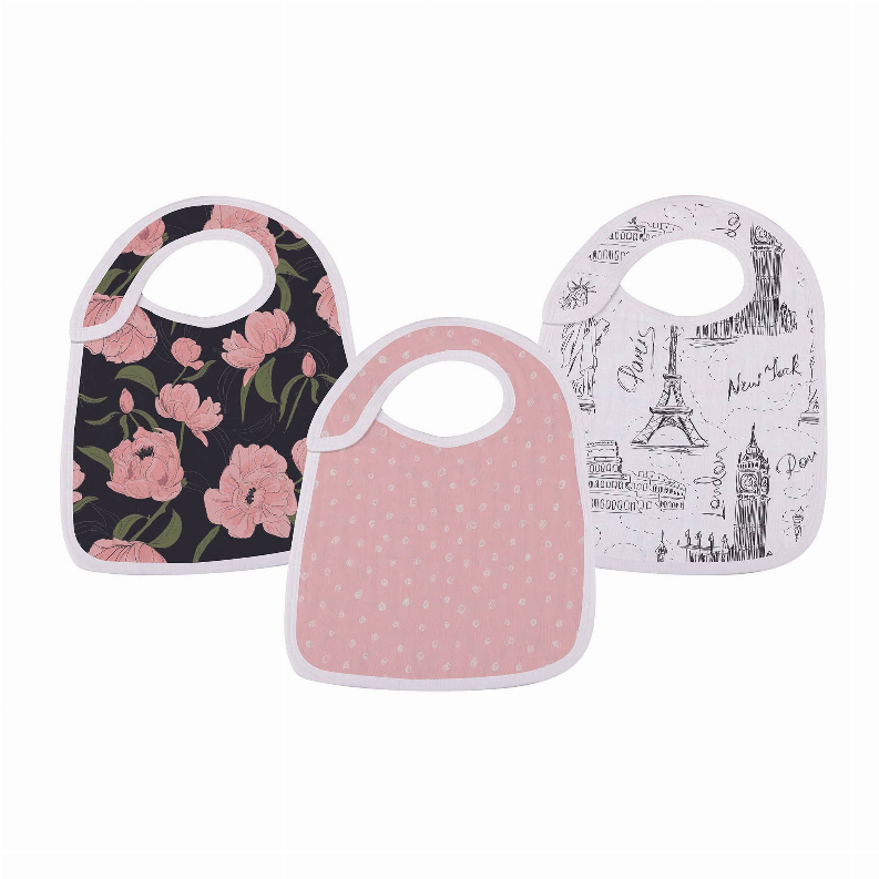 London, Paris, New York Snap Bibs