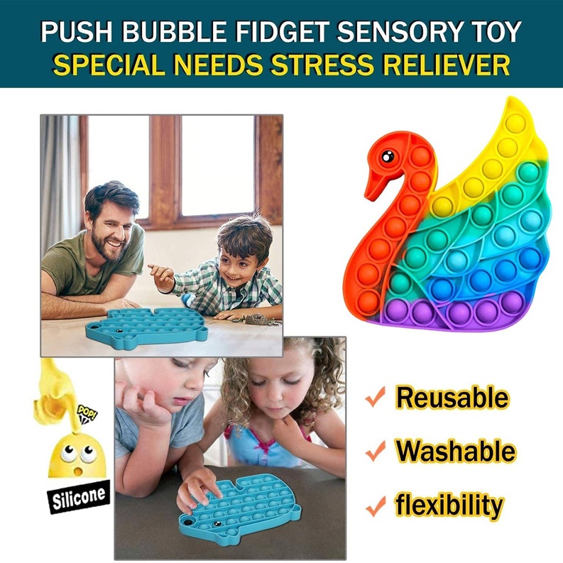 Push Pop Fidget Toys For Kids Swan