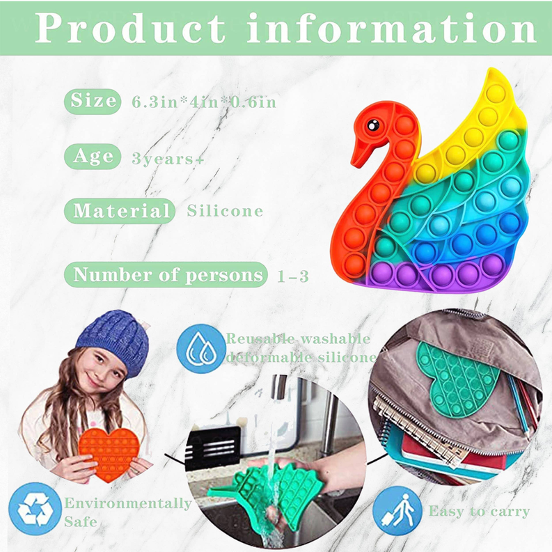 Push Pop Fidget Toys For Kids Swan
