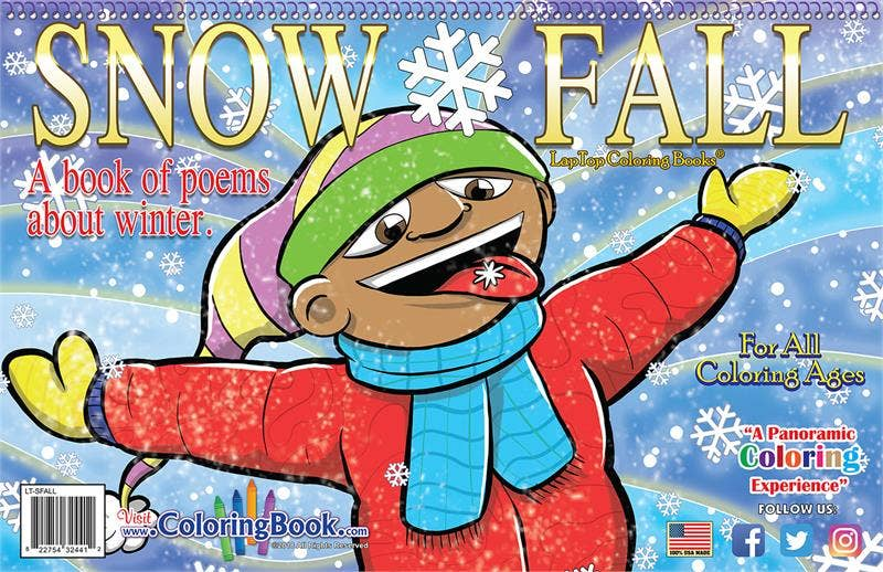 Snow Fall LapTop Coloring Book