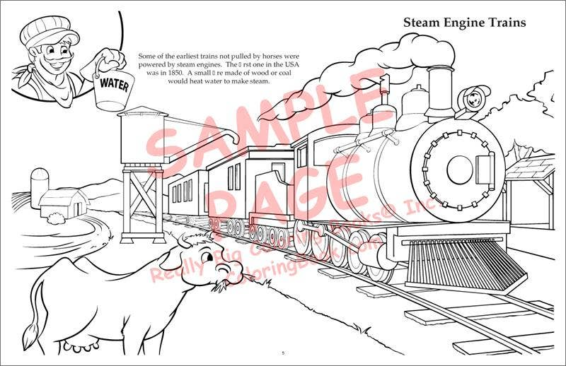 Trains LapTop Coloring Book