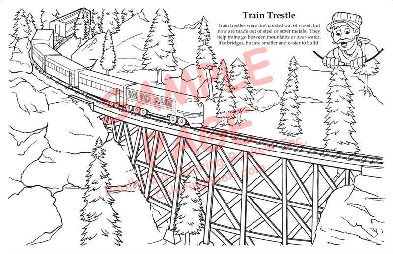 Trains LapTop Coloring Book