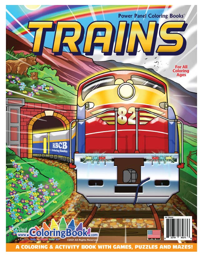 Trains Coloring Book