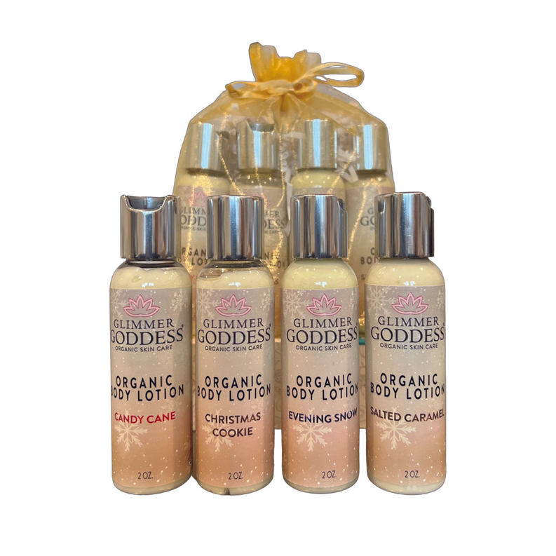Glimmer Goddess Organic Seasonal Body Lotion Travel Size Gift Set