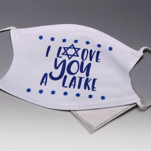 ADJUSTABLE I Love You a Latke Face Mask