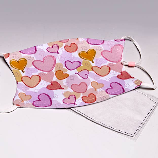 ADJUSTABLE Pastel Hearts Face Mask