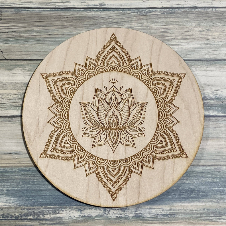 Lotus Mandala Crystal Grid - Altar Decoration