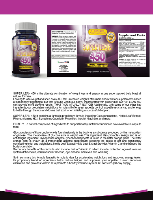 Super Lean 450 Appetite & Carb Blocker (60 capsules)