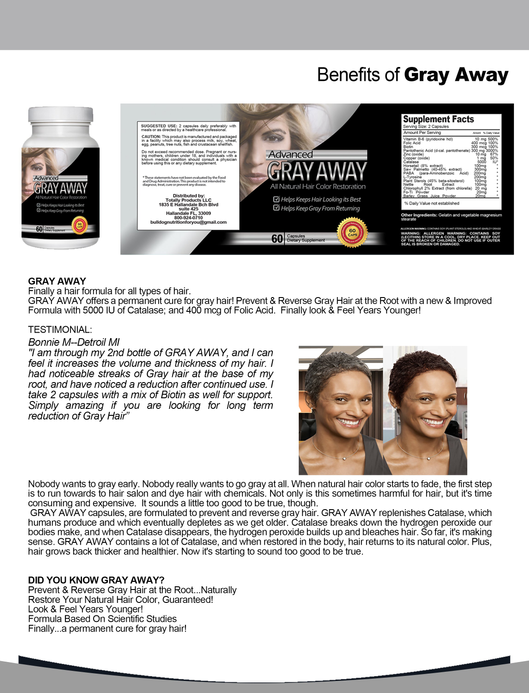 Advanced Gray Away Natural Catalase Enhancer (60 Capsules)