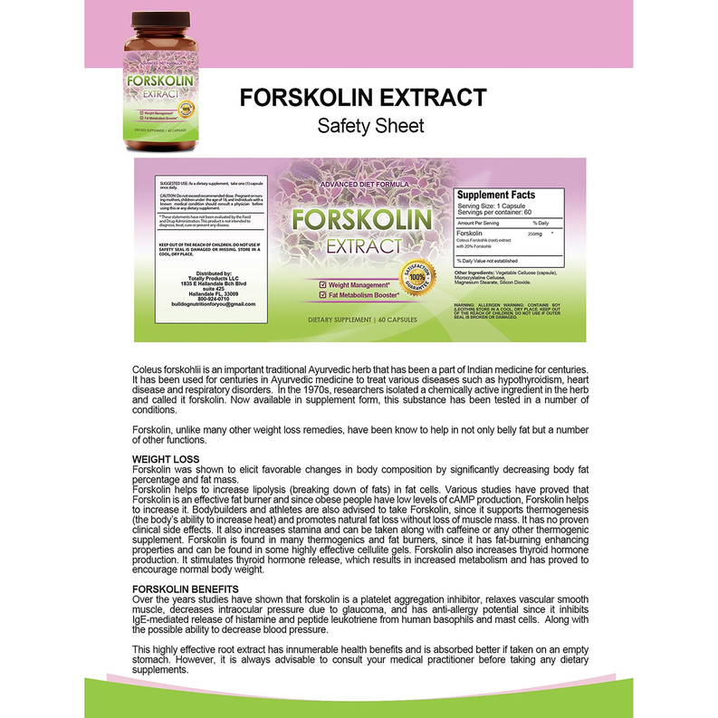 Forskolin Extract for Weight Loss (60 capsules)