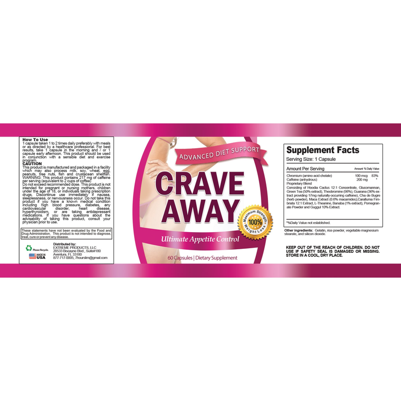 Crave Away Weight Control Extreme Dietary Supplement (60 capsules)