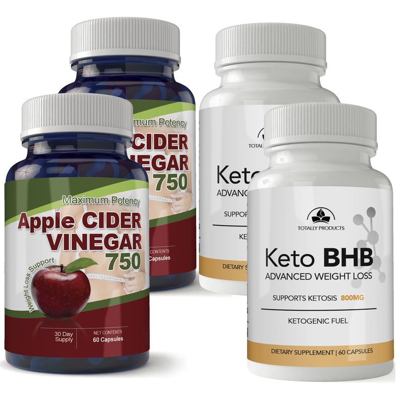 Totally Products Keto BHB Advanced Weight Loss & Maximum Potency Apple Cider Vinegar Capsules Combo Pack