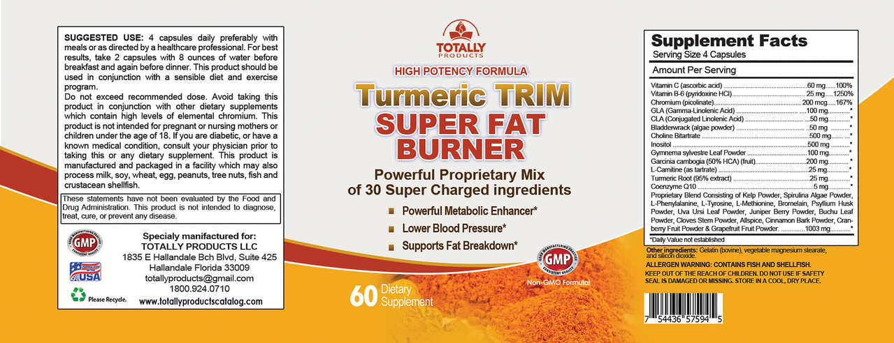 Turmeric Trim Super Fat Burner (60 capsules)
