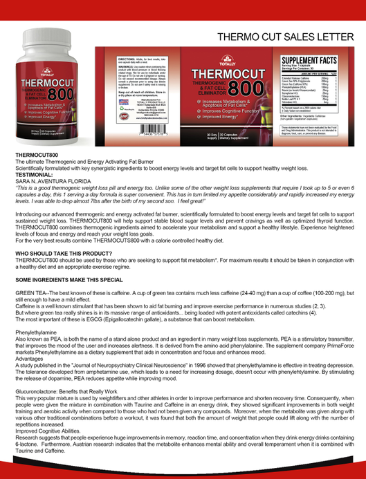 Thermocut 800 - Thermogenic & Fat Cell Eliminator (30 capsules)