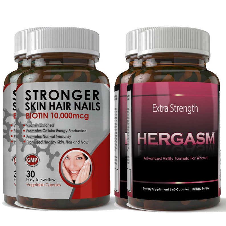 Biotin 10,000mcg and Hergasm Combo Pack