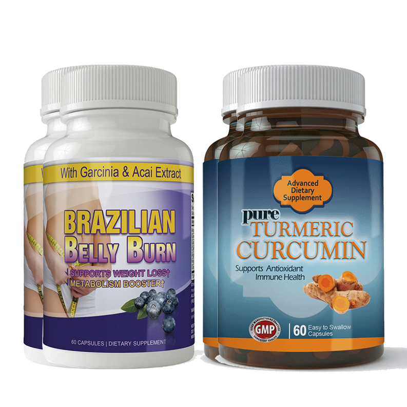Brazilian Belly Burn and Turmeric Curcumin Combo Pack