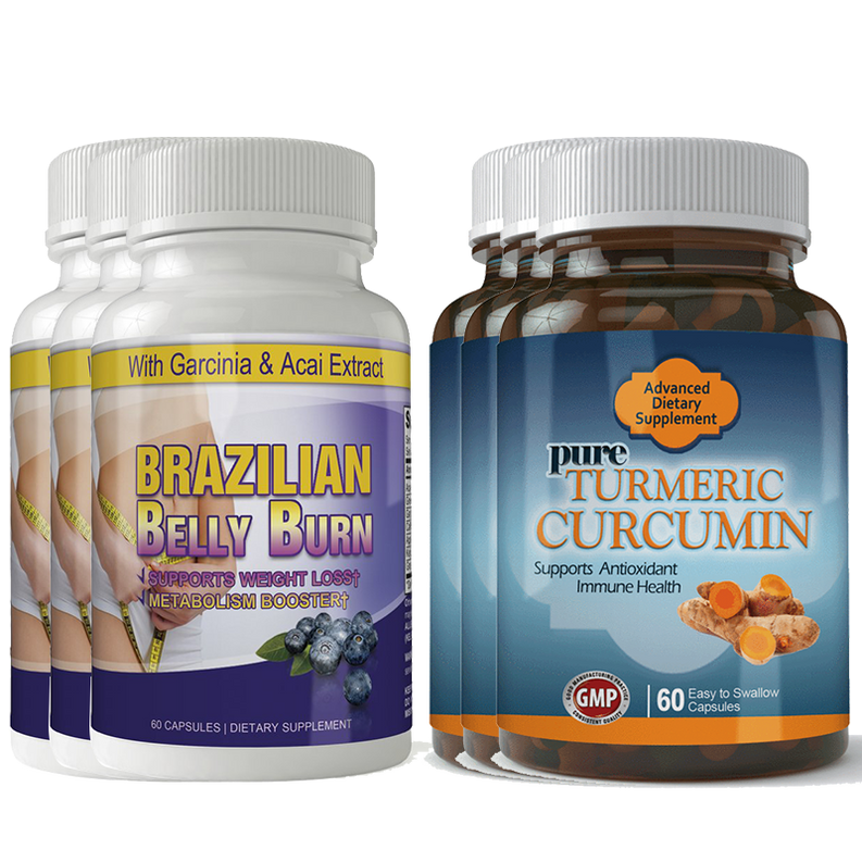 Brazilian Belly Burn and Turmeric Curcumin Combo Pack