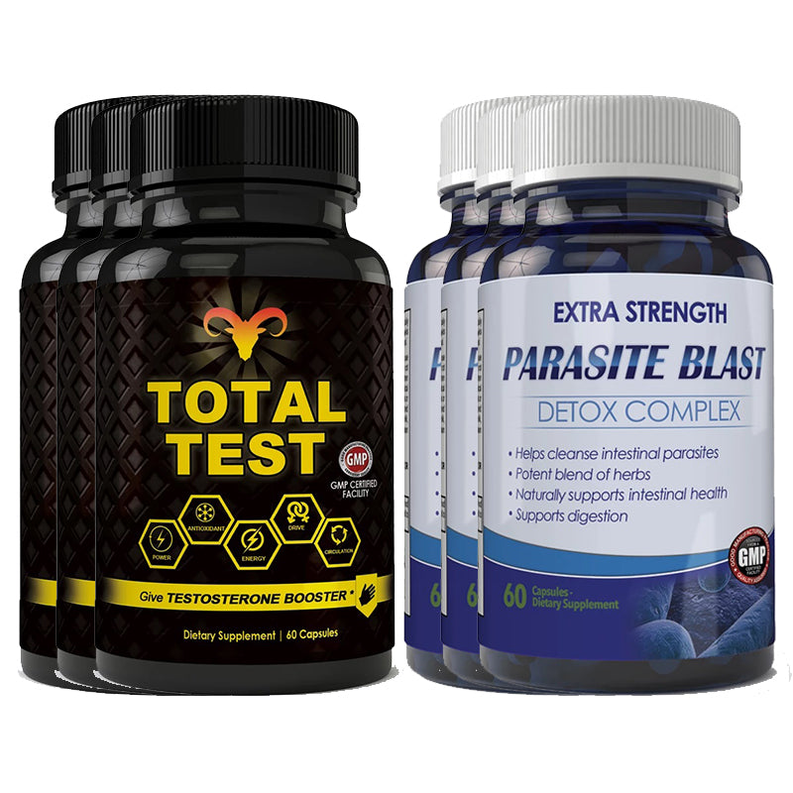 Total Test Testosterone Booster and Parasite Blast Combo Pack
