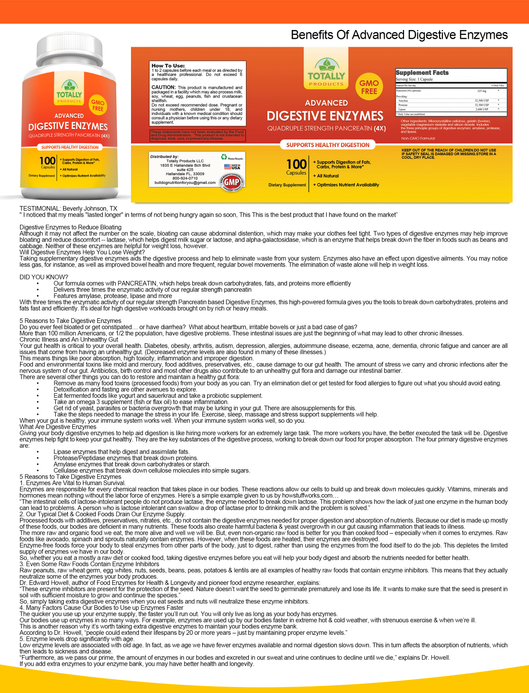 Totally Products Advanced Digestive Enzymes (100 ct)