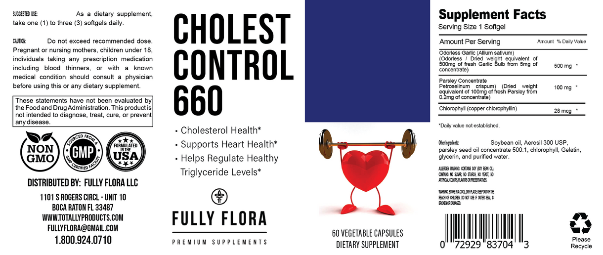 Fully Flora Cholesterol Control Regulator 660mg - 120ct