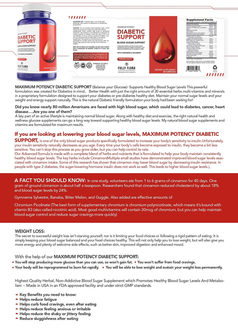 Fully Flora Advanced Diabetic Support and weight loss