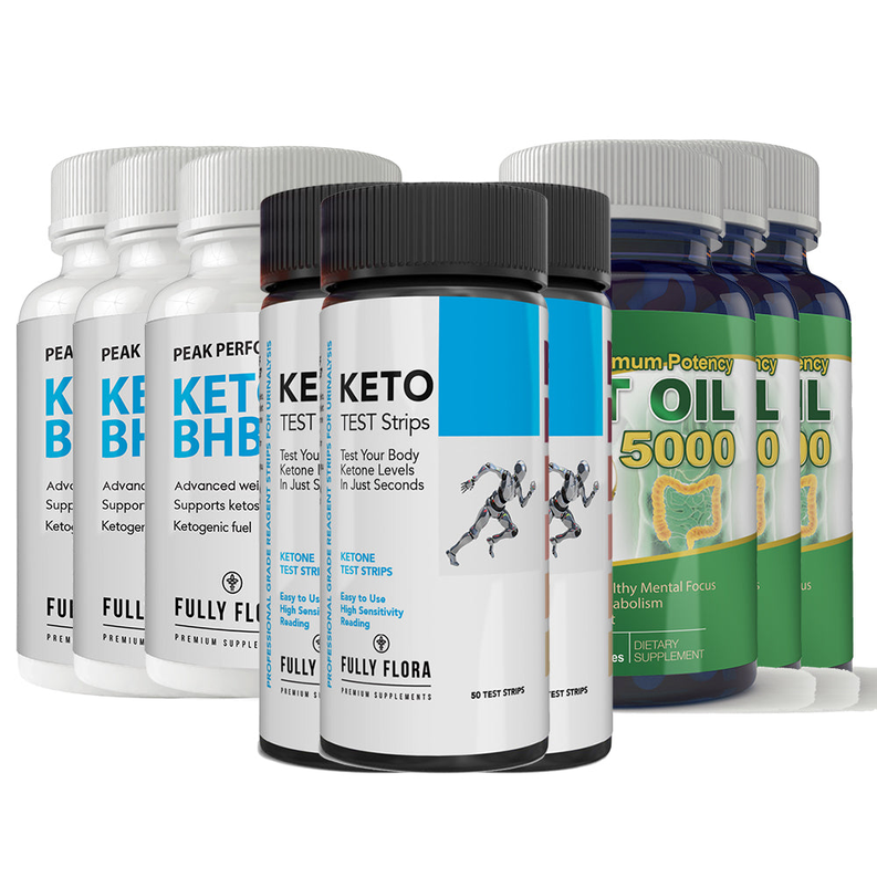 Fully Flora Keto Strips and Keto BHB and MCT Oil Combo Pack