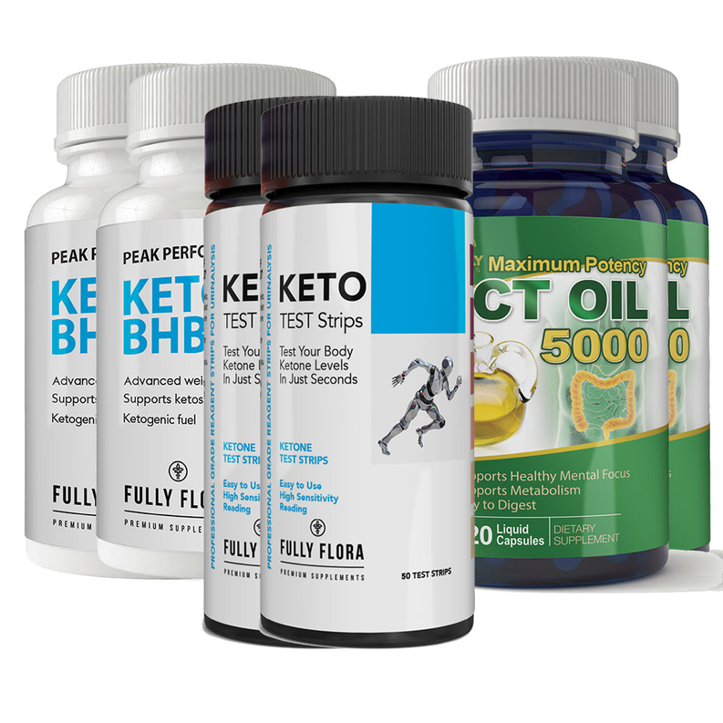 Fully Flora Keto Strips and Keto BHB and MCT Oil Combo Pack