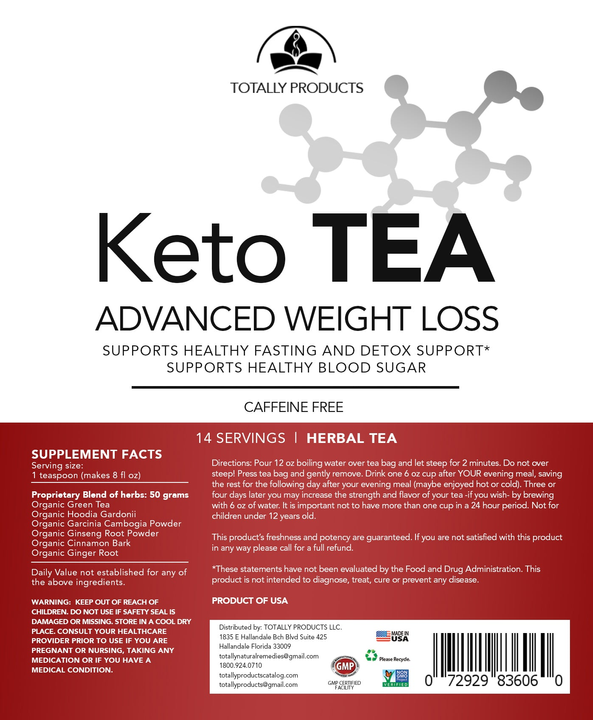 Keto Tea for Fasting - High Performance - Caffeine Free- Weight Management (unsweetened)