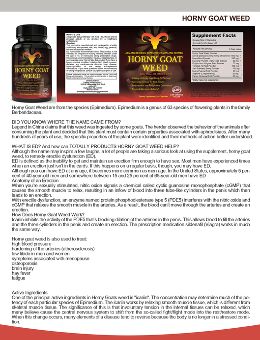 Horny Goat Weed 1000mg Extract for Advanced Libido Support (60 Capsules)