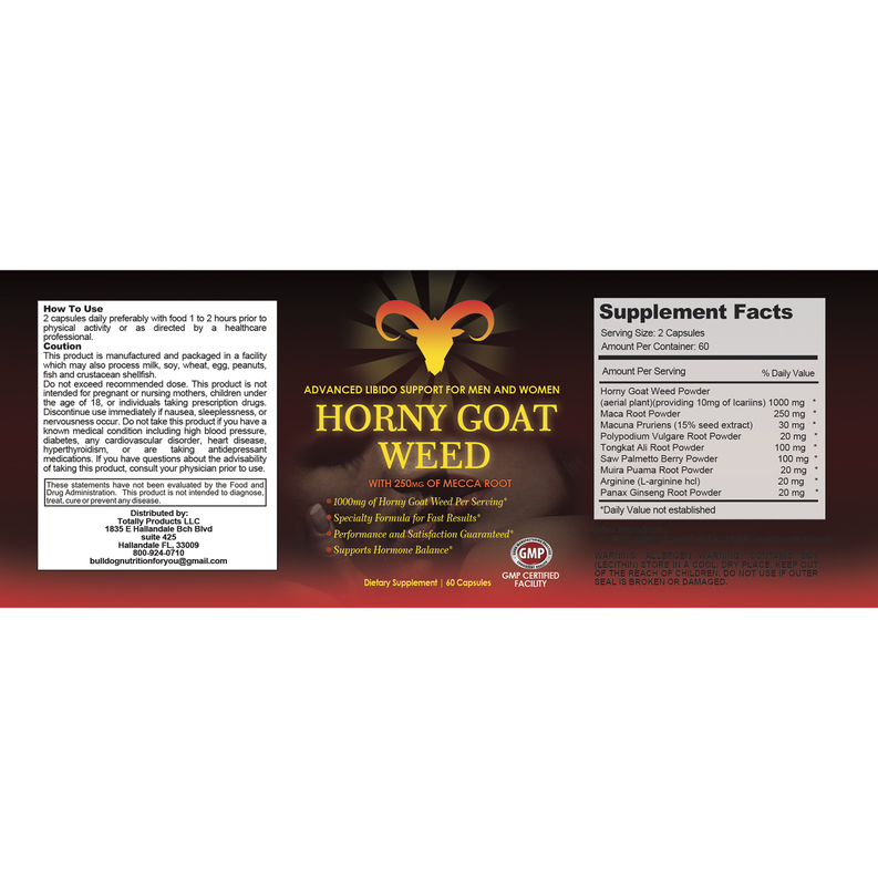 Horny Goat Weed 1000mg Extract for Advanced Libido Support (60 Capsules)