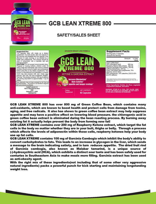 Super 3-in-1 GCB Lean with Garcinia Cambogia, Green Coffee Bean and Raspberry Ketones