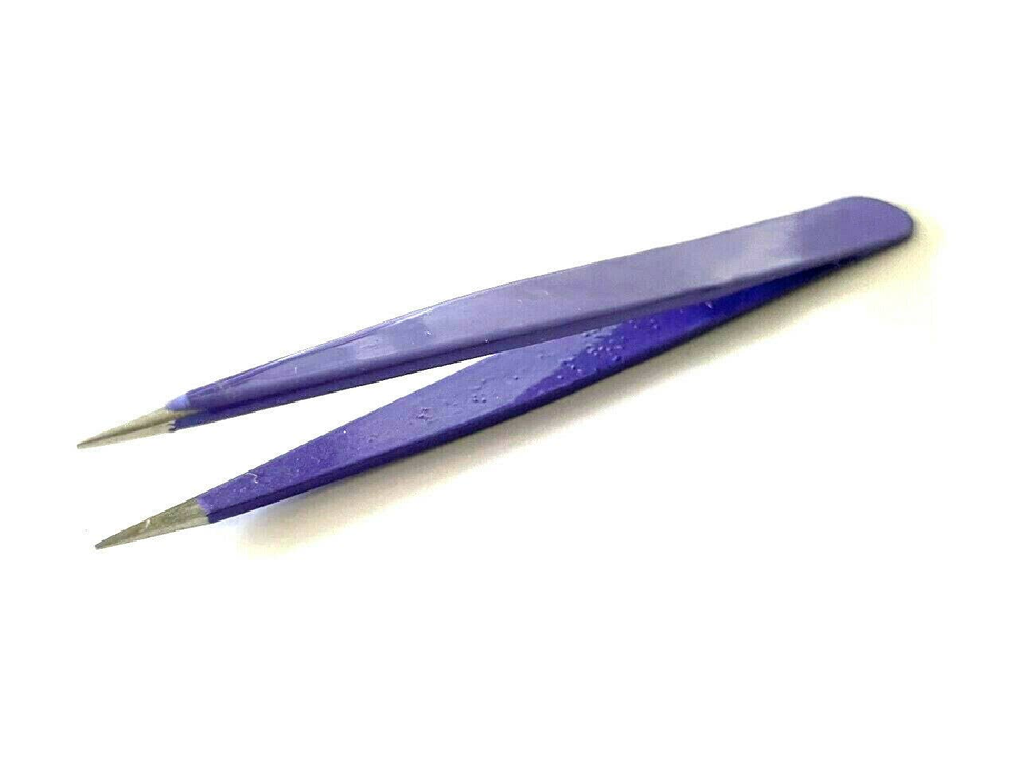 Purple Eyebrow Hair Removal Tweezers Pointed Tip