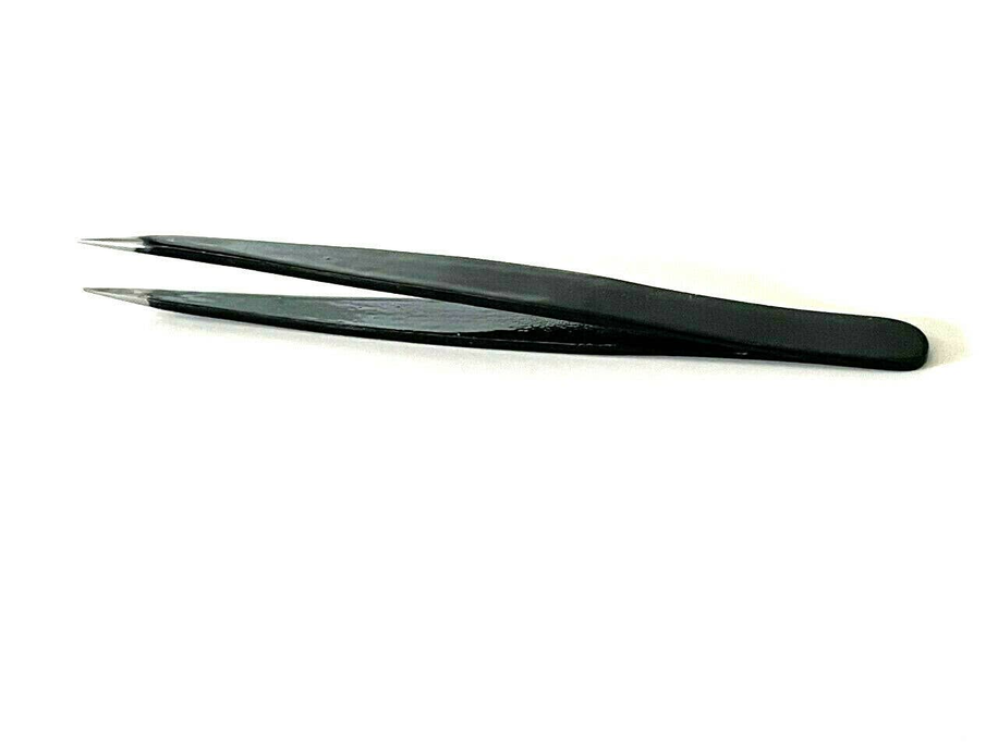 Eyebrow Multi Purpose Tweezers Pointed Tip Black Color Stainless