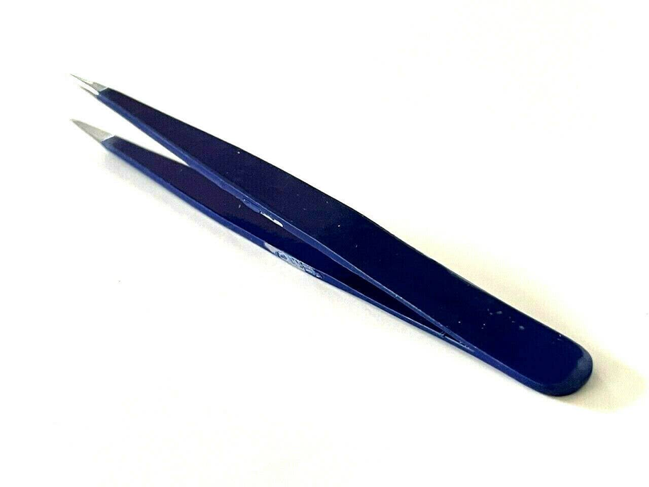 Unisex Eyebrow Hair Removal Tweezers Pointed Tip Navy Blue Color