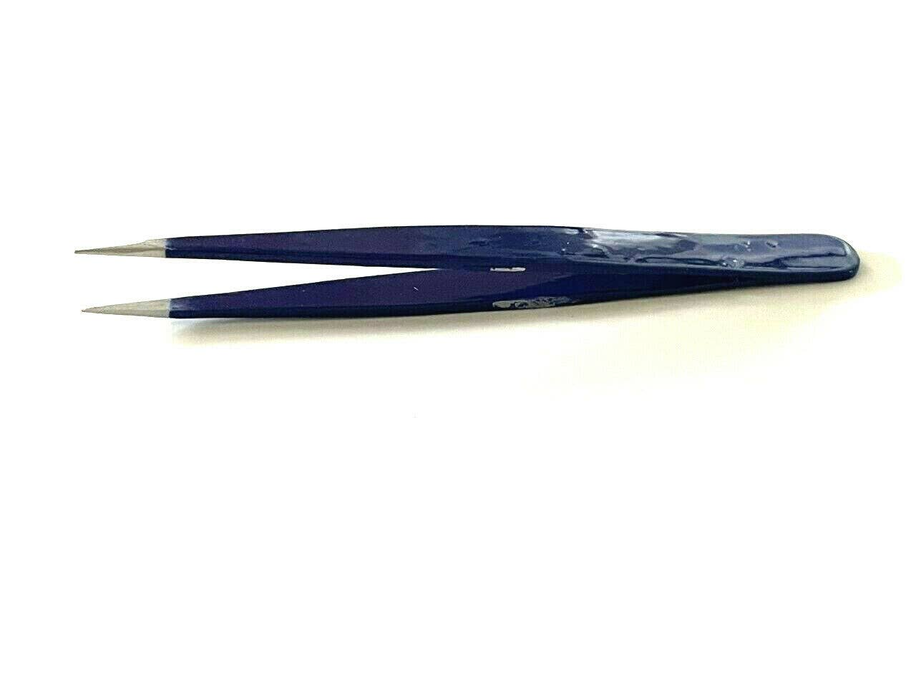 Unisex Eyebrow Hair Removal Tweezers Pointed Tip Navy Blue Color