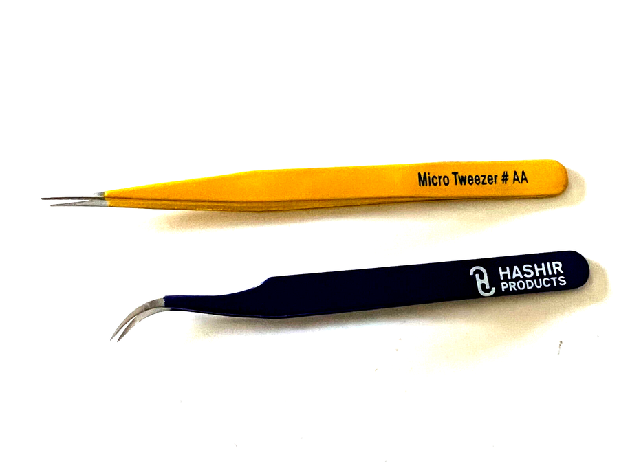 Eyelash Extension Tweezers Straight & Curved Stainless Steel Set