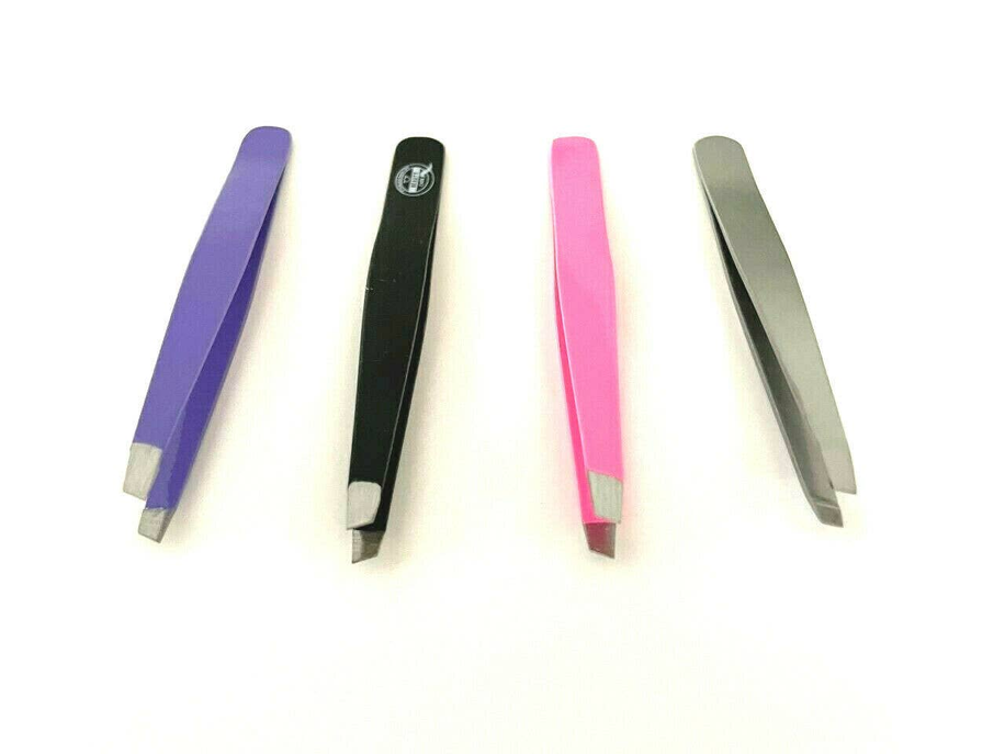 Eyebrow Grooming Hair Removal Tweezers Slanted Tip Multi Purpose Set