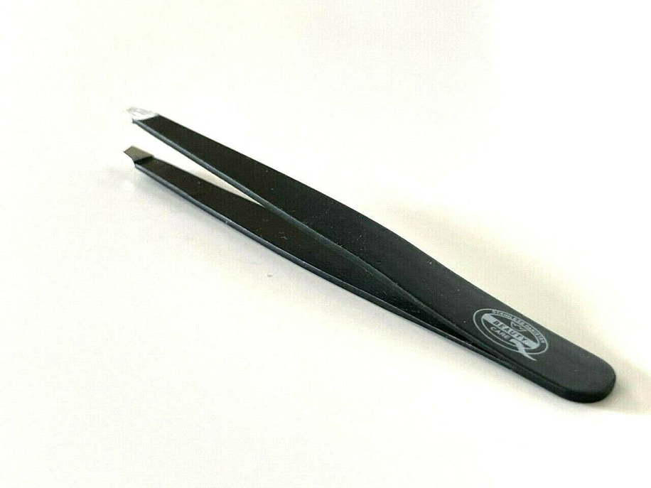 Eyebrow Grooming Hair Removal Tweezers Slanted Tip Black