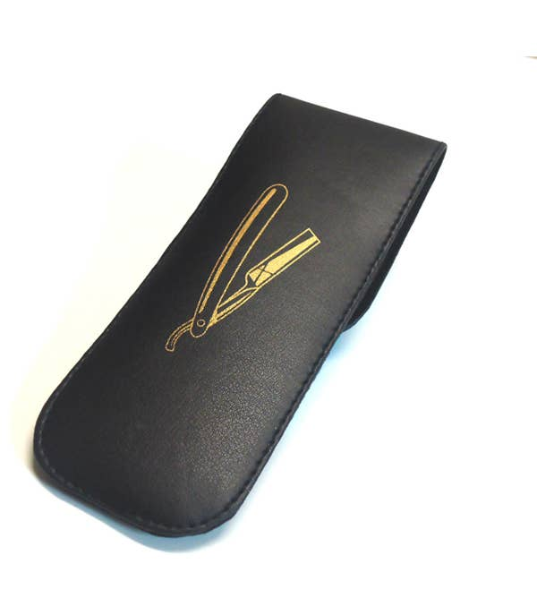 High Quality Classic Barbers Leather Pouch Case for Straight Razors