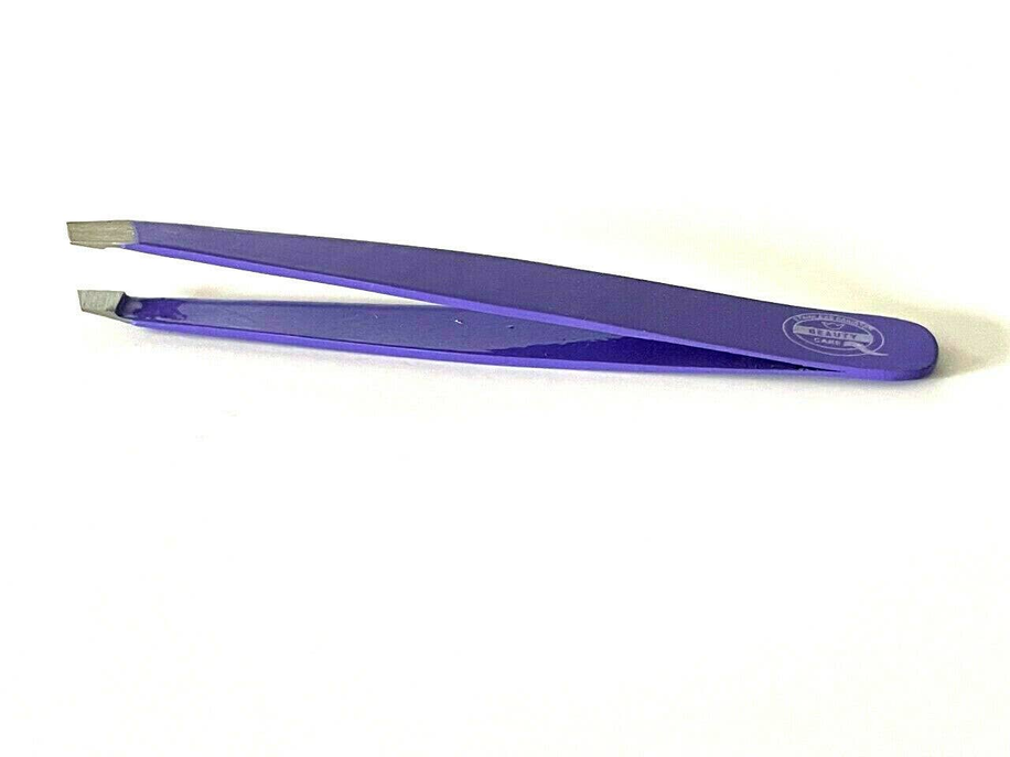 Eyebrow Grooming Hair Removal Tweezers Slanted Tip Purple