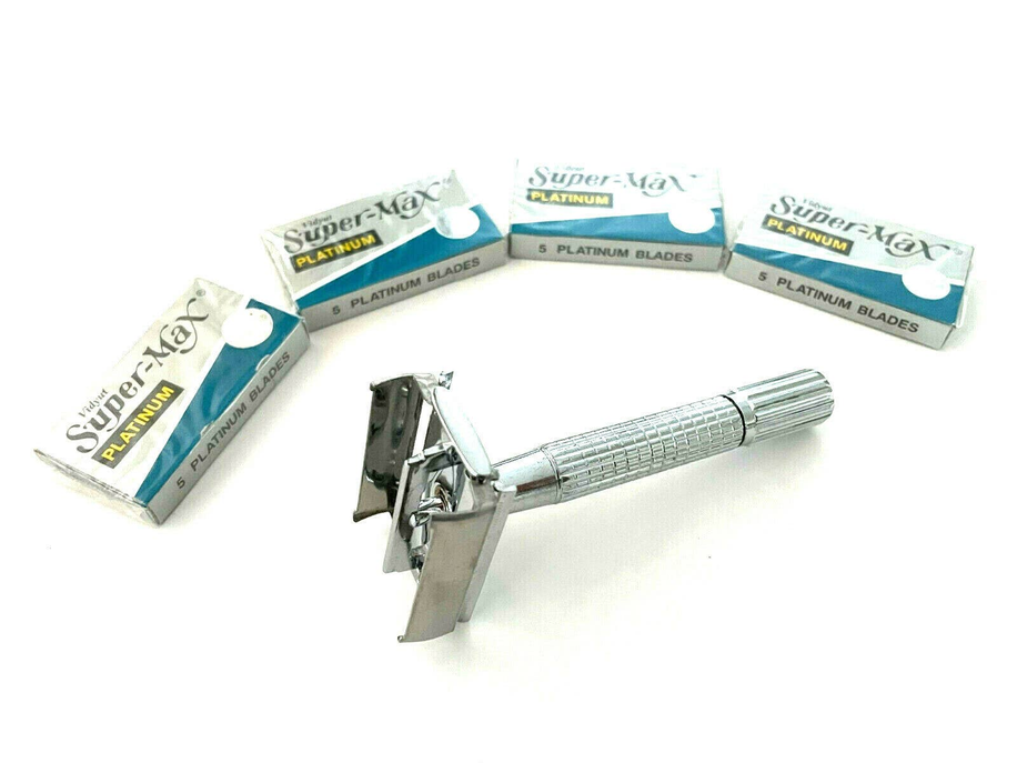 Grandpa's Classic Vintage Style Doube Edge Safety Razor & 20 Blades